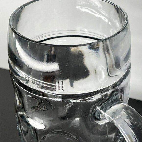 FAXE Beer Jumbo Super Mug Glass 44 oz Viking Denmark Gold Logo Helmet Lager Ale - Picture 6 of 8